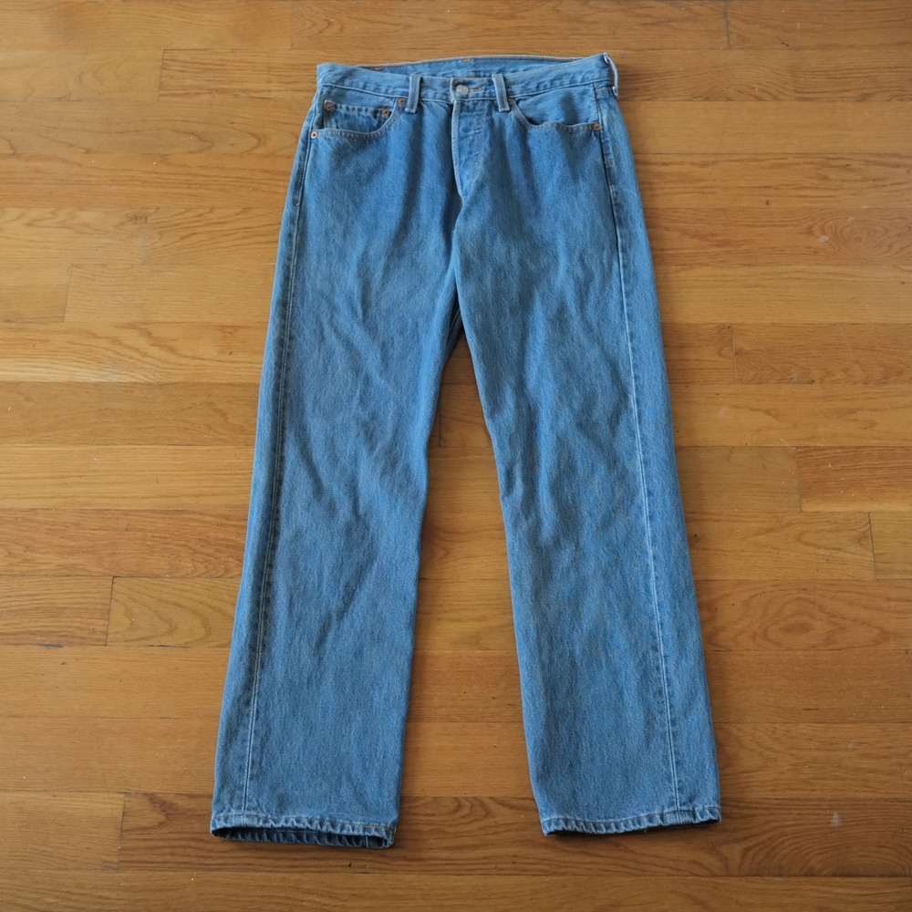 Levi's 501 Jeans Men Blue Original Fit Button Fly Straight‎ Leg 31x30 Casual